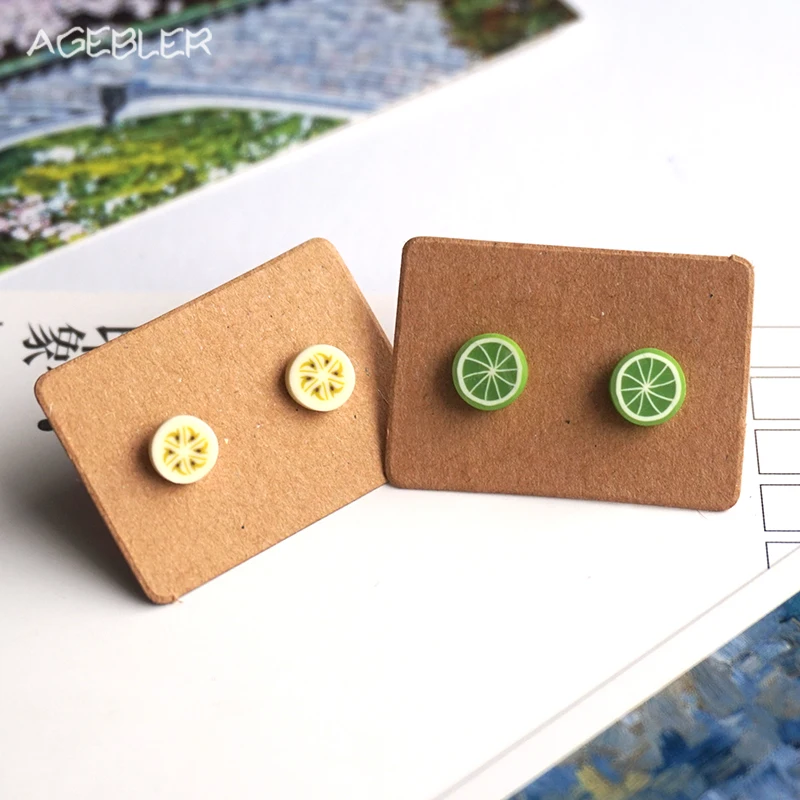 2pairs Lot Polymer Clay Stud Earring Banana Orange Pattern Fruit 2pairs Lot Polymer Clay Stud Earring