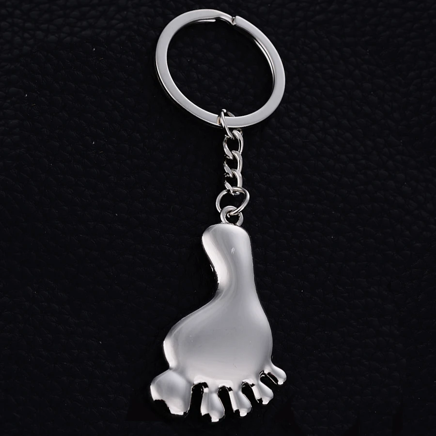 Charm Zinc Alloy Base Feet Style Key Chain Ring Holder Creative Casual