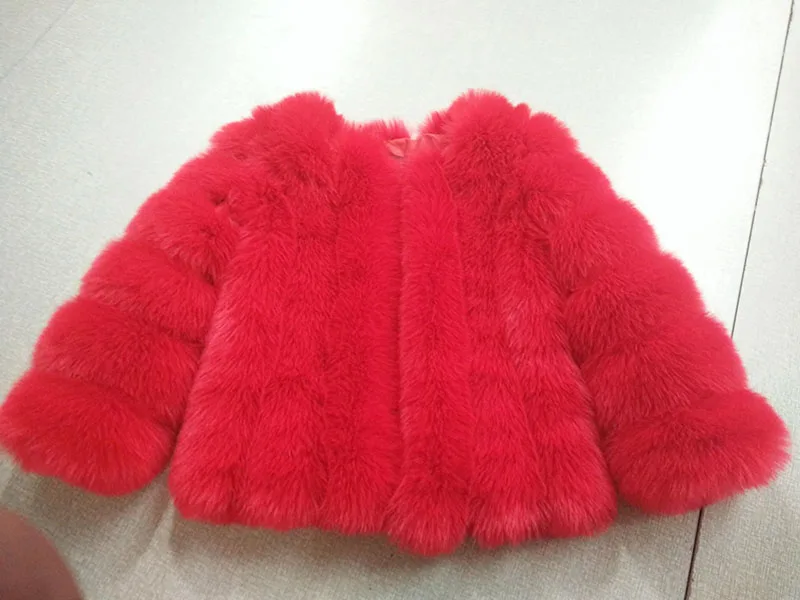 Новое зимнее пальто длинное Полосатое пальто из искусственного меха роскошное пальто из лисьего меха женское модное меховое пальто - Цвет: Красный
