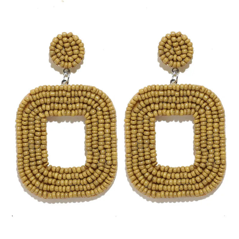 CWEEL INS Trendy Women Statement Earrings Boho Ethnic Colorful Dangle Drop Earrings Beads Tassel Fringe Party Wedding Jewelry - Окраска металла: W74764