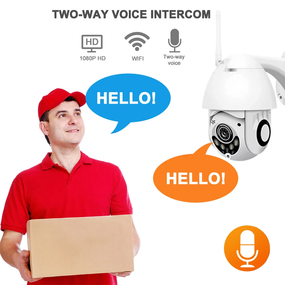 JUNEJOUR 1080P Беспроводная ip камера Wifi облачное хранилище для улицы водонепроницаемая