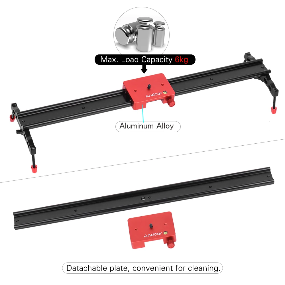 Andoer 60 см/23," видеокамера трек слайдер Долли рельс алюминиевый стабилизатор со сплава для Canon Nikon sony DSLR камеры