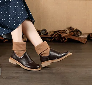 Careaymade-Для женщин ботинки осень-зима верхний слой обувь из натуральной кожи в стиле ретро японский комфорт обувь женские ботинки Sen