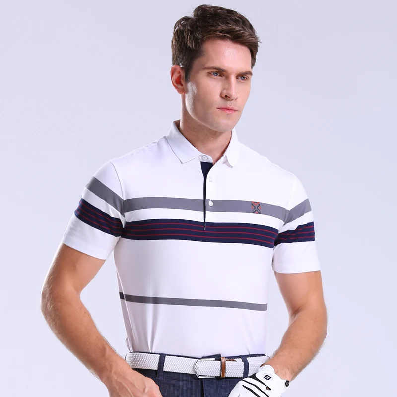 2018 رجل الغولف قميص قصيرة الأكمام الرياضية جولف الملابس 2 الألوان جولف الملابس S-XXL الرجال جيرسي الغولف ارتداء قميص مخطط قمم 2018 رجل الغولف قميص قصيرة الأكمام الرياضية جولف الملابس 2 الألوان جولف الملابس S-XXL الرجال جيرسي الغولف ارتداء قميص مخطط قمم