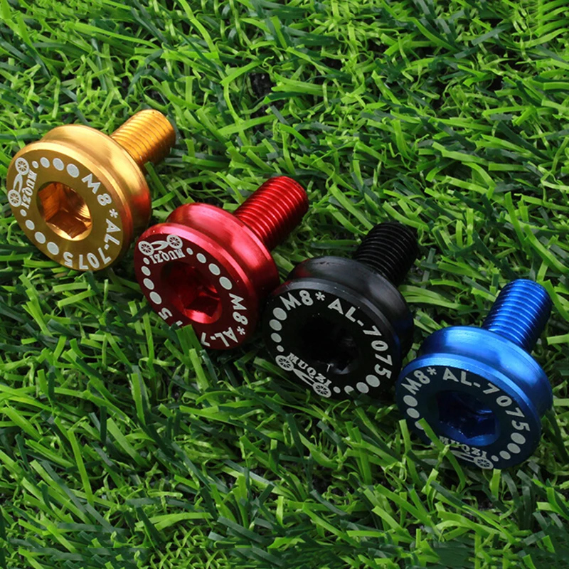 2pcs Bike Bottom Bracket Axle Crank Bicycle 8mm Allen Key Arm Screw Axis Fixing Bolts Crank M8 Set Aluminum Alloy Cycling Parts ► Photo 3/6