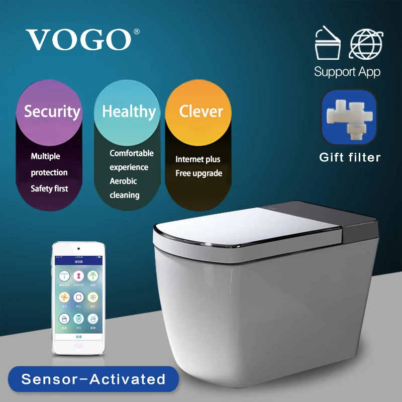 

VOGO SL600 one piece intelligent smart toilet with warm seat cover