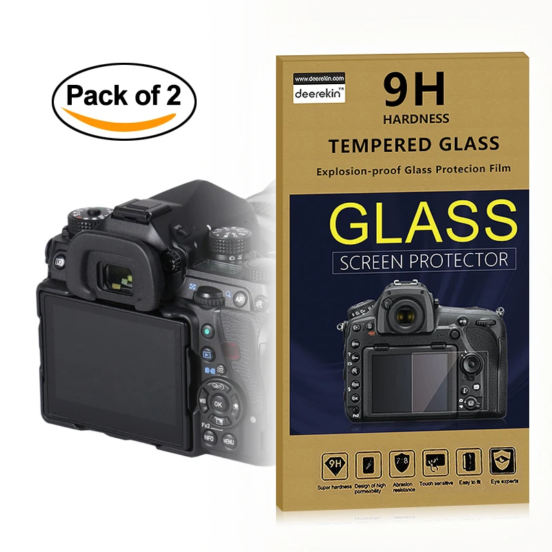 

2x Self-Adhesive 0.25mm Glass LCD Screen Protector w/ Top LCD for PENTAX K-1 K1 Mark II KP K-S2 K-70 KS2 K70 Digital SLR Camera