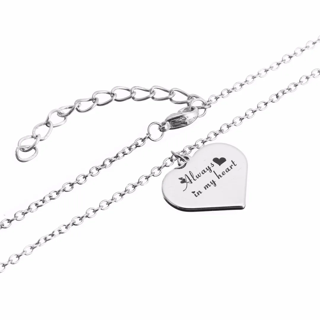 2019 New Personalized Link Chain Long Necklace For Couple Engrave Name Initial Necklace Pendant Charm Stainless Steel Jewelry