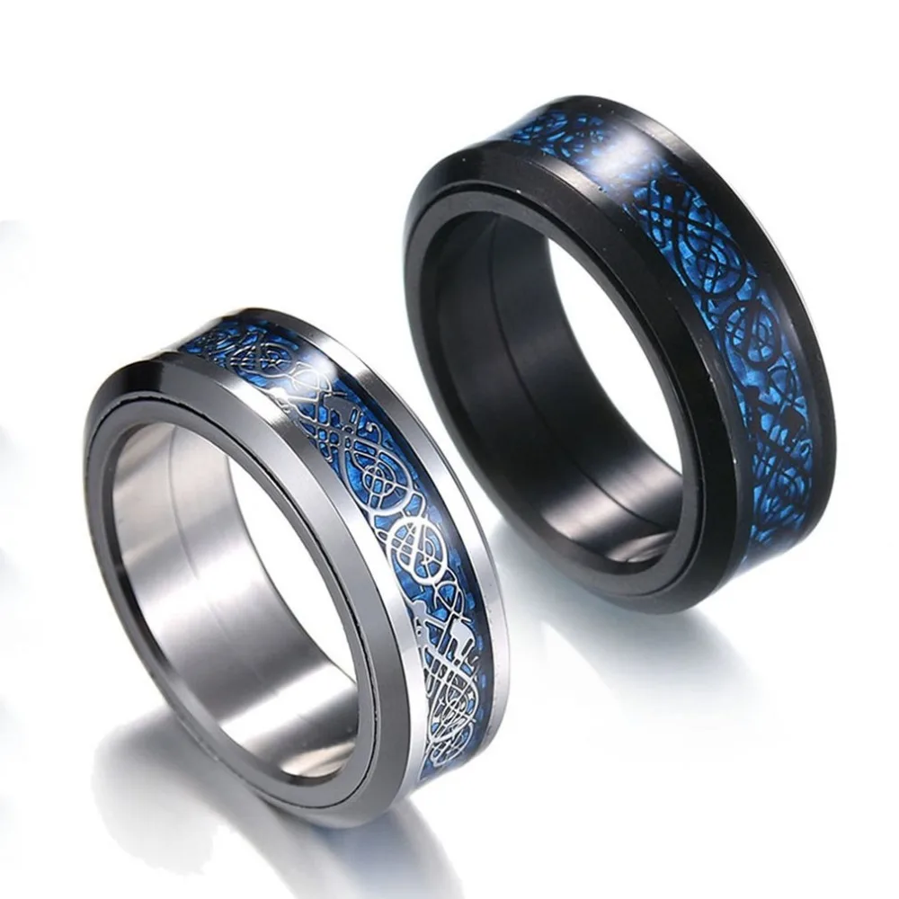 Couples Wedding Titanium Ring Black Trendy Rainbow Groove ...