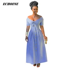 2019 Summer Dress Women Striped Print Shirt Maxi Dress Bow Tie V-neck Bohemian Femme robe Elegant Slim Vestidos Bohe Long Dress 2019 Summer Dress Women Striped Print Shirt Maxi Dress Bow Tie V-neck Bohemian Femme robe Elegant Slim Vestidos Bohe Long Dress