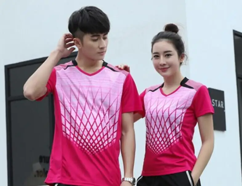 New women and men Badminton shirts sportwear game,Men Tennis t-Shirts polyester Breathable table tennis Sport jersey shirts