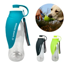 580ml Tragbare Haustier Hund Wasser Flasche Weichen Silikon Blatt Design Reise Hund Schüssel Für Welpen Katze Trinken Außen Haustier wasser Spender