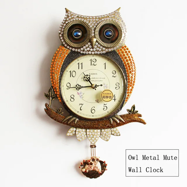 2017 Modern Design Metal Wall Clock Owl Vintage Rustic Shabby Chic Home Office Cafe Decoration Art Large Watch Horloge Murale