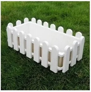 

Farmhouse style Plastic Fence flower pot Rectangular potted plants