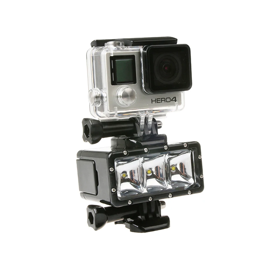 Светодиодный светильник для дайвинга Go Pro(2 аккумулятора Hero4) для GoPro Hero 7 6/5 3 4S для экшн-камеры yi 4K SJCAM