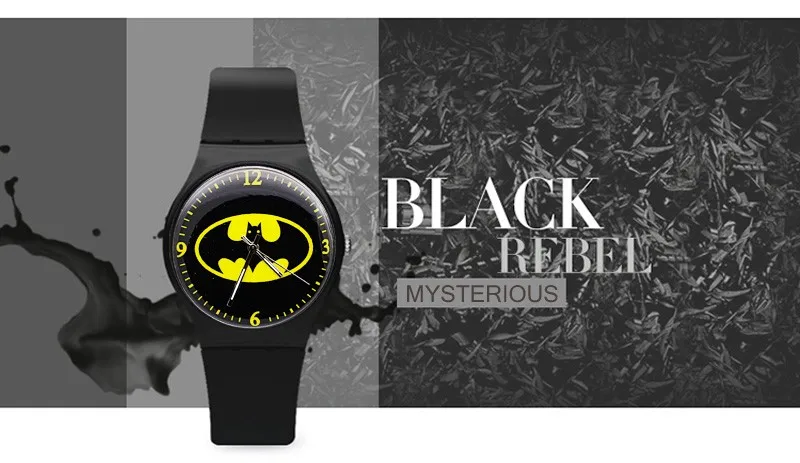 2019 новые детские часы с рисунками для детей часы в стиле Бэтмен модные резиновые часы для детей Для мальчиков и девочек