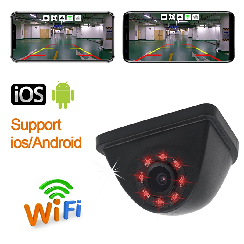 

1PC Car Blind Zone Side View Camera LED Wifi Night Waterproof HD Rearview Wide Angle Reversing Backup Parking Auto Camera