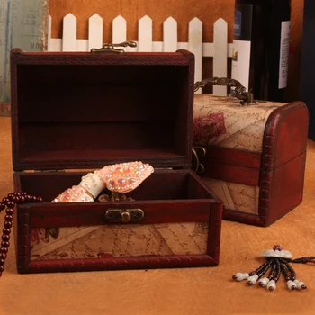 

Creative Wooden Storage Box Organizer Creative Home Stamps Pattern Jewelry Sundries Treasure Storage Wooden Box Birthday Gifts