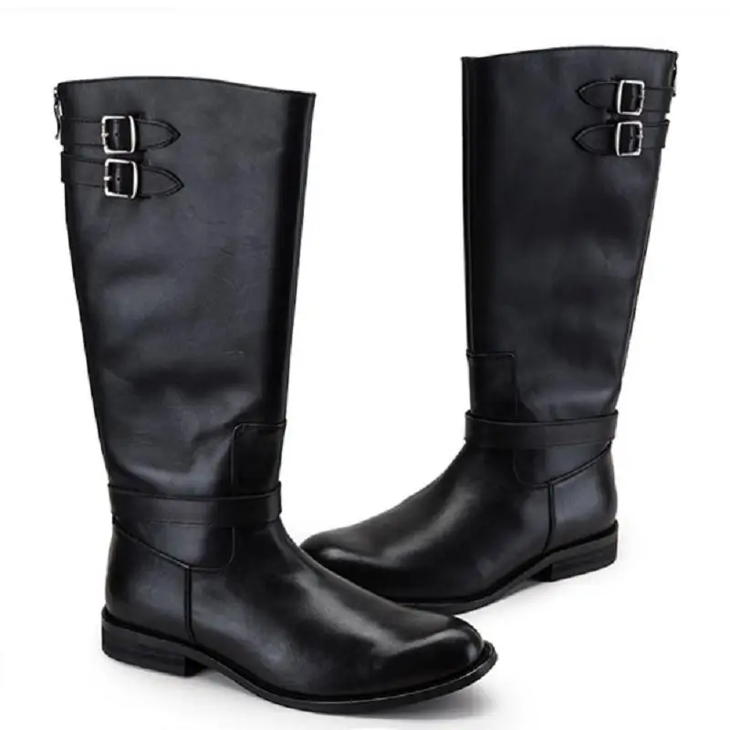 Estilo Preto De Tendência Montaria Sapatos Adulto Homens Homme Genuíno Britânico Inverno Chaussure Outono Couro Ankle Botas Moda Boots Mycolen YwqvxnUF1Y