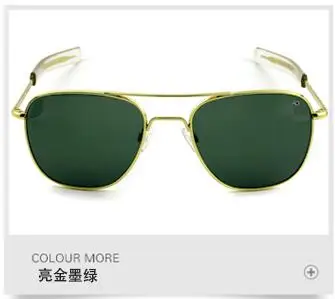 Авиационные солнцезащитные очки, мужские, wo,, винтажные, брендовые, дизайнерские, американская армия, военные, оптические, AO, солнцезащитные очки, Oculos de sol masculino - Цвет линз: c2-gold-green