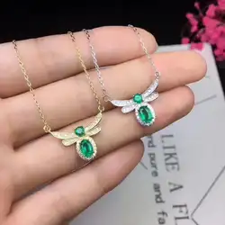 SHILOVEM 925 серебро натуральным изумрудные Подвески Классический fine Jewelry женские свадебные Оптовая продажа Новый dz0406030301agml