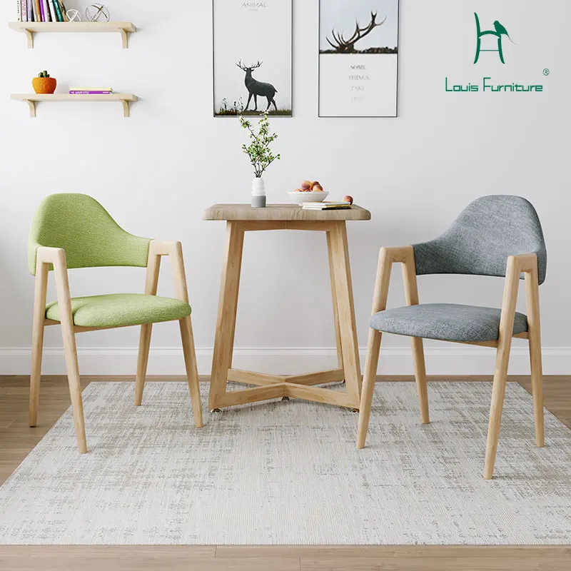 

Louis Fashion Dining Chairs Nordic wind modern simple desk creative net red computer stool backrest home Nordic adult