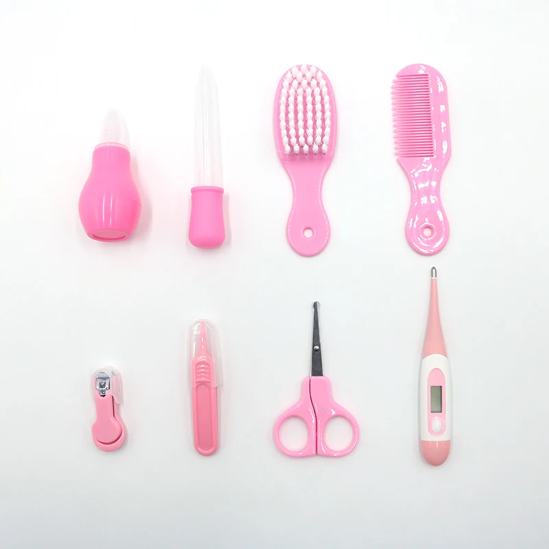 Conjunto de Cuidados de Saúde Termômetro do Bebê Neonatais com Tampa 8 Peças Crianças Kit Manicure Nail Clippers Grooming Pente Esmeril Escova Cuidados 22 saúde bebê grooming kit manicure clippers de