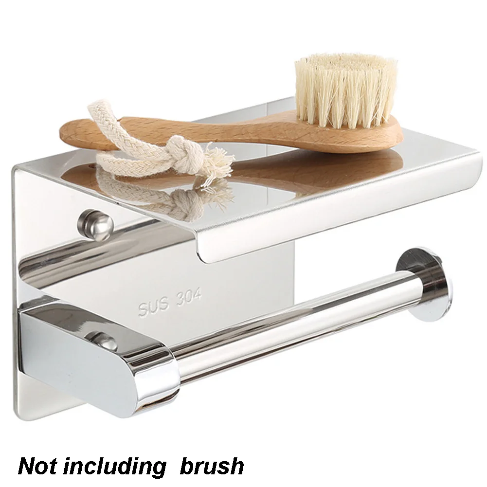 

Wall Mount Towel Rack Kitchen Hardware Bathroom Shelf Accessories Stainless Steel Paper Holder Phone
