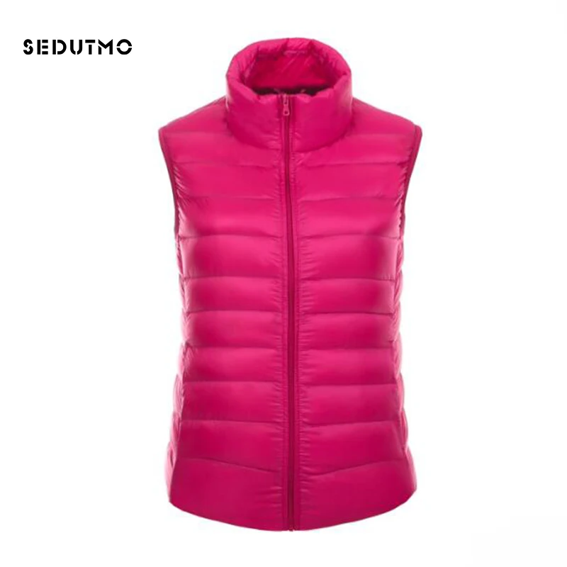 

SEDUTMO Spring Ultra Light Womens Down Jackets Vest Duck Down Coat Winter Short Puffer Jacket Waistcoat ED118