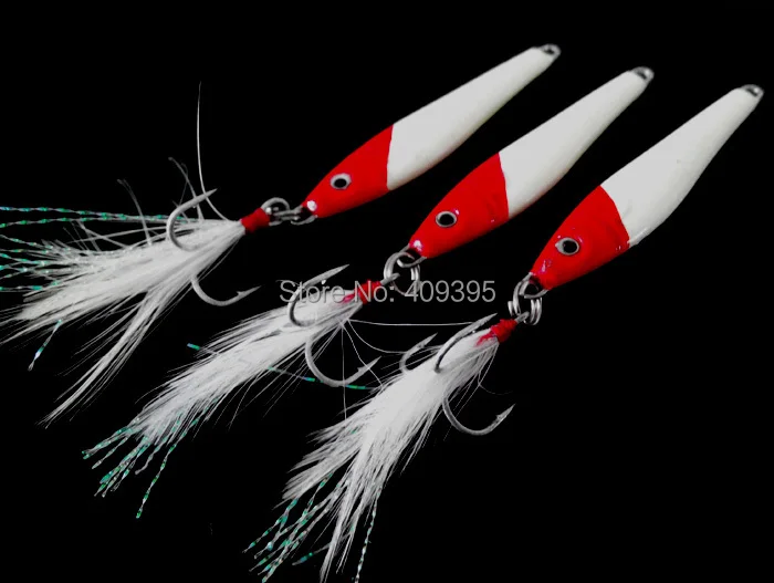 Buy 10pcs18g Body Glow in Dark Red Head Metal jig Lead