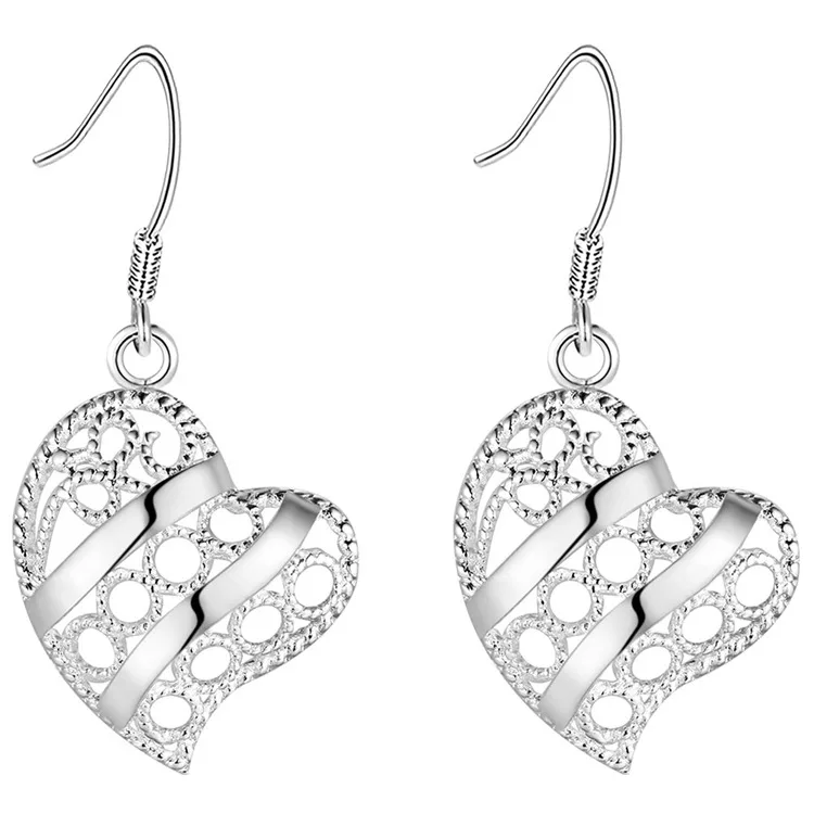 

Wholesale Fashion Heart Jewelry Silver Earrings Women Earring Hook PR111