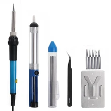 60W Adjustable Electric Soldering Iron Set Electric Temperature Soldering Iron Welding Pen Handle Heat Pencil Soldering Iron Set