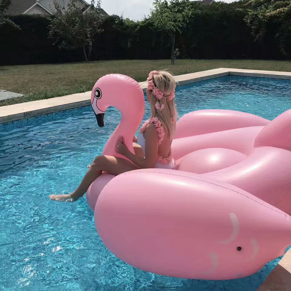190 см надувной фламинго гигантский бассейна для Взрослых Бассейн игрушки Вода вечерние летние ездить по плаванию кольцо Gonflable Piscina Boias