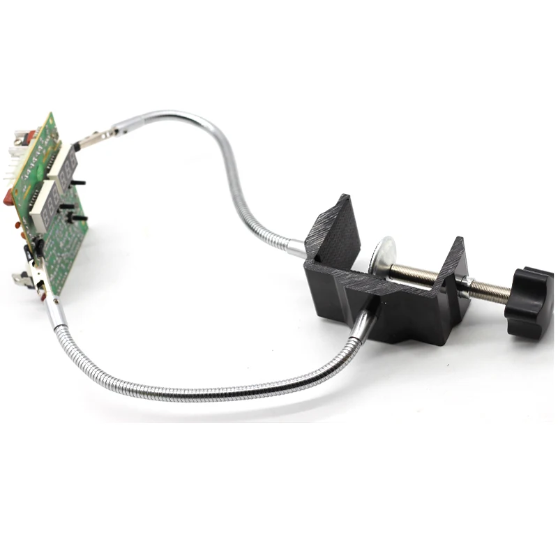 

Soldering Iron Holder Welding Station Vise Aluminum Table Clamp PCB Fixture Helping Hands with 2 Flexible Arms
