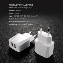 Dual USB Charger, Mobile Phone EU Charger Plug Travel Wall Charger Adapter For iPhone iPad Samsung Xiaomi Phone Charger