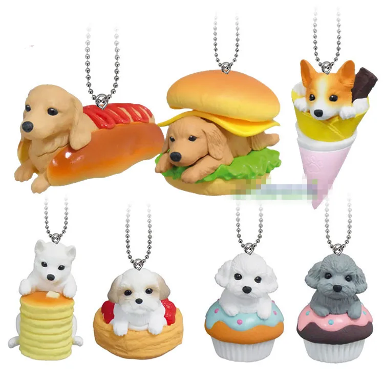 

Japanese Original vending machine capsule toys cute puppies teddy Chihuahua Pomeranian Shiba Inu dog series 15 Bread Gashapons