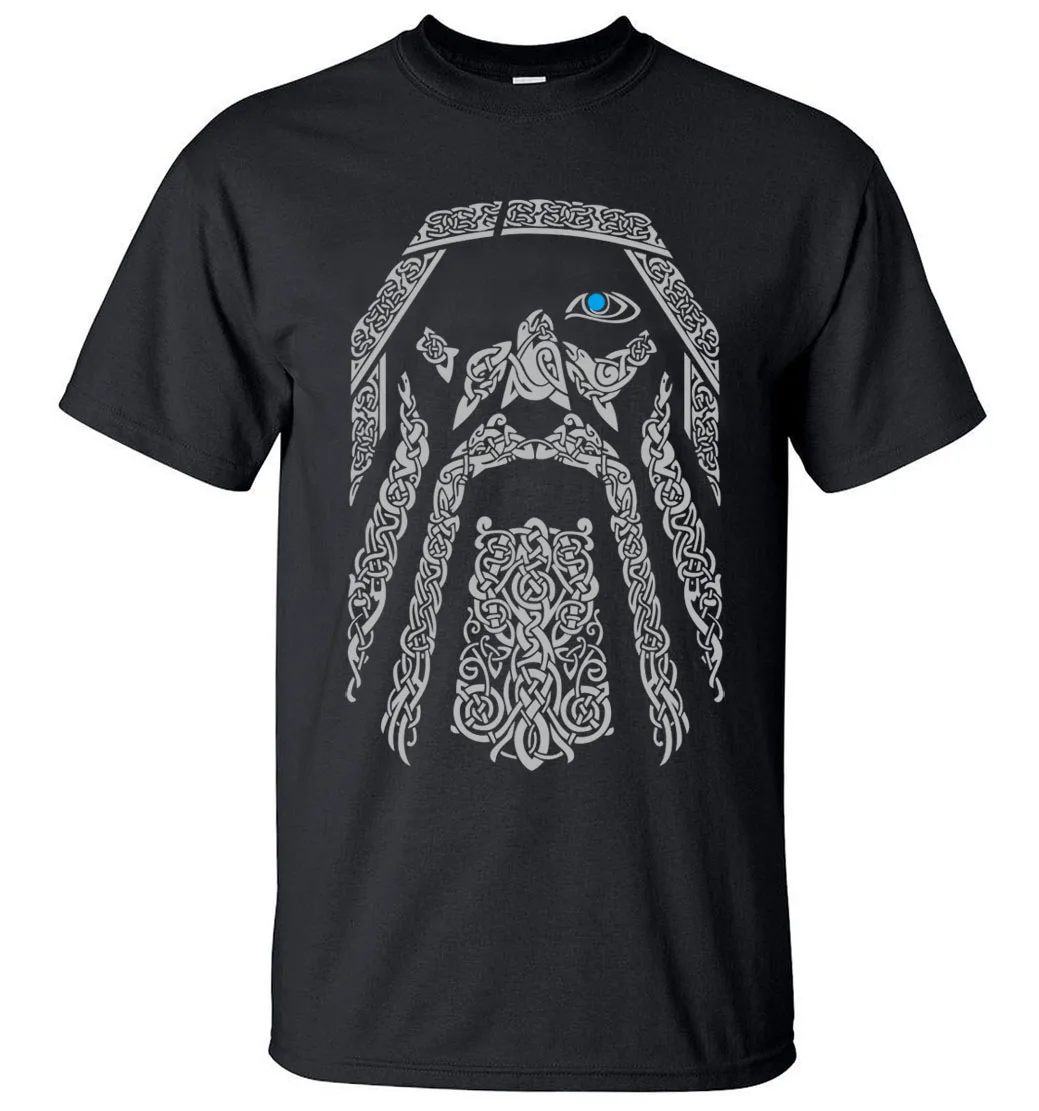 Hot Sale Odin Vikings T-Shirt Men 2019 Summer Round Neck T-Shirts 100% Cotton Men