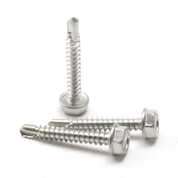 

Stainless Steel Hex Washer Head Self Drill Sheet Metal Tek Screws #10 Qty 100
