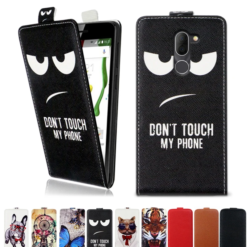

Printed Cool Cartoon Butterfly Tiger Owl Flip Up and Down Leather Case Cover for Alcatel 3X 5058Y 5058I