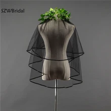 Новое поступление, Черная вуаль для свадьбы, Свадебные вуали, дешевые свадебные аксессуары, voeu de noiva voile de mariee