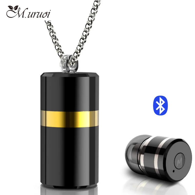 

M.uruoi Necklace Design Bluetooth 4.1 Headset Handsfree Inear Earbud For iPhone kulakl k Mini Wireless Earphone For Xiaomi Phone