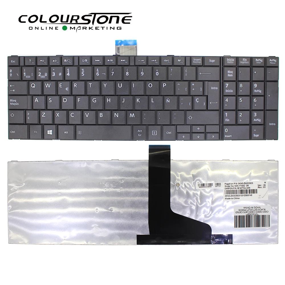 

C850 Teclado laptop keyboard For TOSHIBA C850D C855 series SP black MP-11B96E0-528 Notebook keyboard