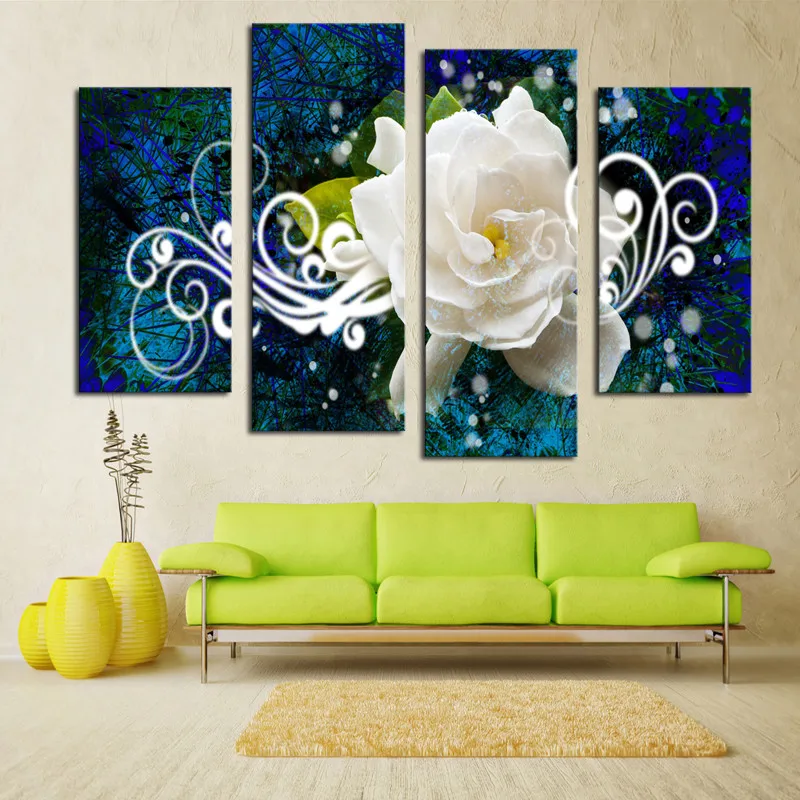 

Frame 4 panel Bright-Colored Flower Large HD Picture Modern Home Wall Decor Canvas Print Painting For House Decorate DC-100(32)
