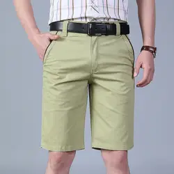 Новые летние мужские хлопковые шорты в повседневном стиле, шорты выше колена с средней талией, мужские тонкие однотонные шорты, большие