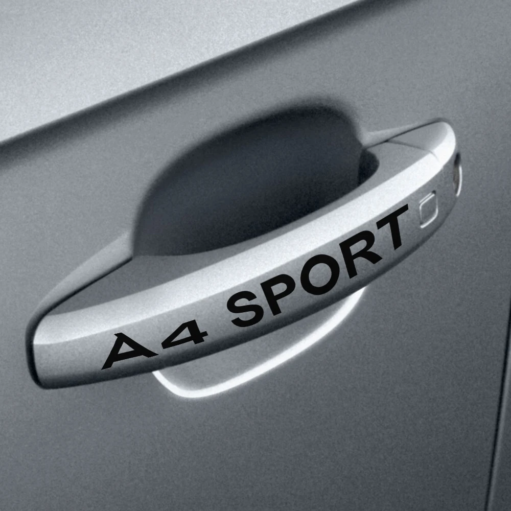 

4PCS Car Decoration Racing Creative Car Door Handle Protection Decals Auto Stickers For Audi A4 B5 B6 B7 B8 B9 Auto Accessories