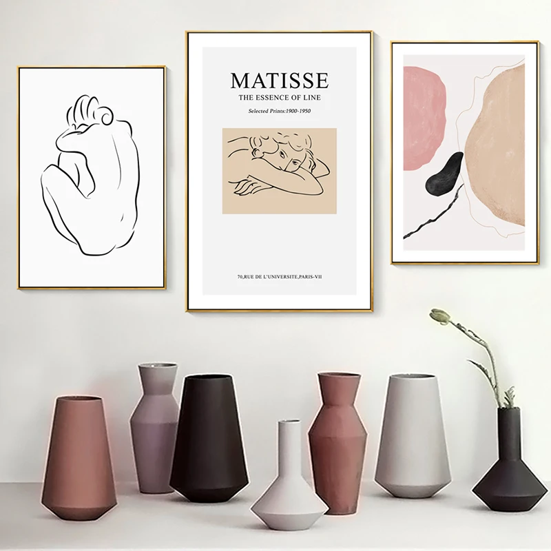 Mattis Line Art статуя голова Венеры Милоса абстрактный эскиз Постер и печать на холсте