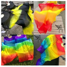 Новое поступление, натуральный шелк, танец живота, китайский складывающийся веер, вуаль, цветной, цвет, для восточных танцев, шелковые веера