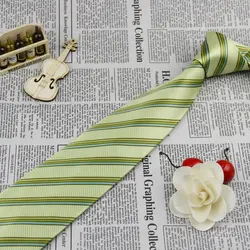 Для мужчин оливково-зеленый в полоску галстук Классическая шеи галстук 100% шелк галстук жениха унисекс Бизнес узкий галстук для Свадебная
