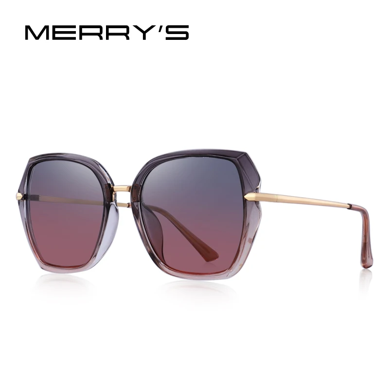 MERRYS DESIGN Women Vintage Cat Eye Polarized Sunglasses Ladies Luxury Brand Trending Sun glasses UV400 Protection S6182 - Цвет линз: C04 Purple purple