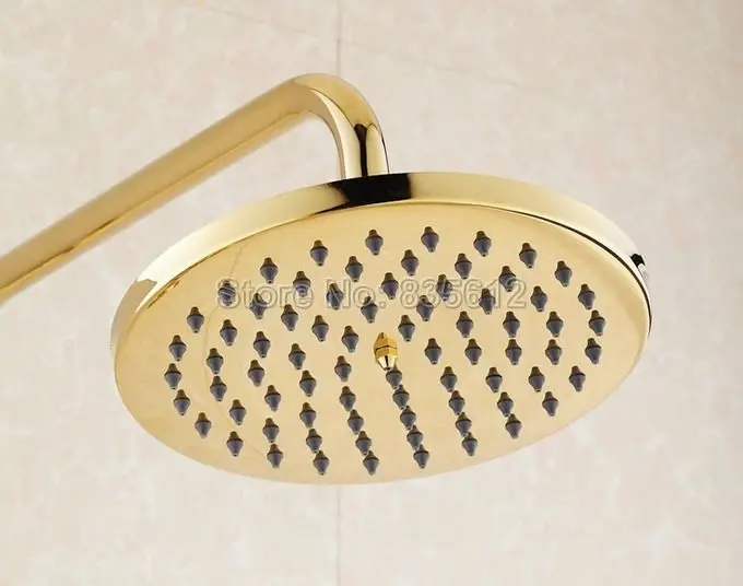 8" Inch Luxury Gold Color Brass Bathroom Round Rainfall Shower Head